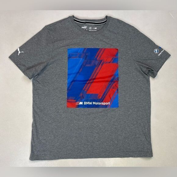 Puma BMW Motorsport Graphic T-shirt Men XL Gray Short Sleeve 531195 03 - Picture 1 of 7